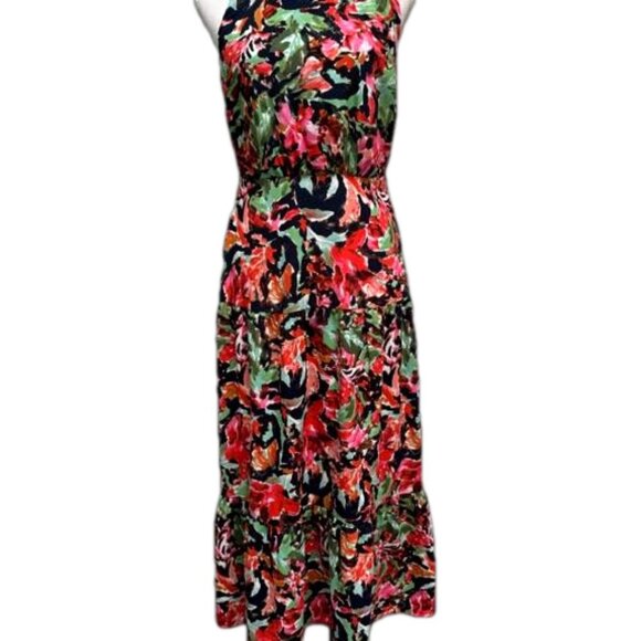 Sam Edleman High Neck Tiered Watercolor Floral Dress NWT - Picture 4 of 14